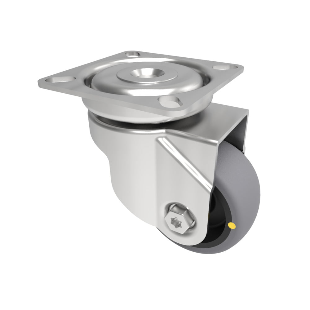 Electrically Conductive Rubber Plate Swivel Castor 75mm 60kg Load