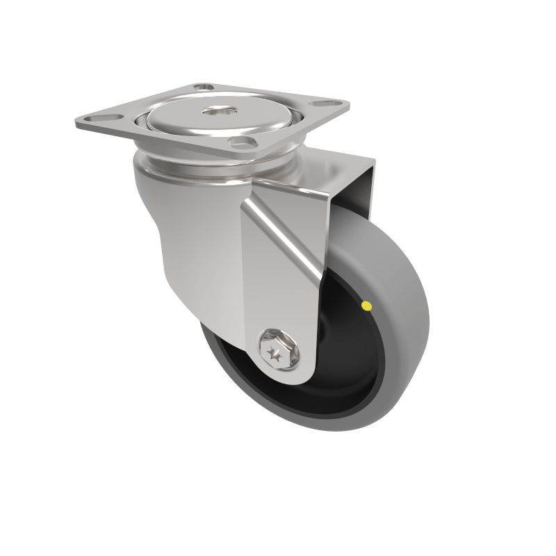 Electrically Conductive Rubber Plate Swivel Castor 75mm 60kg Load