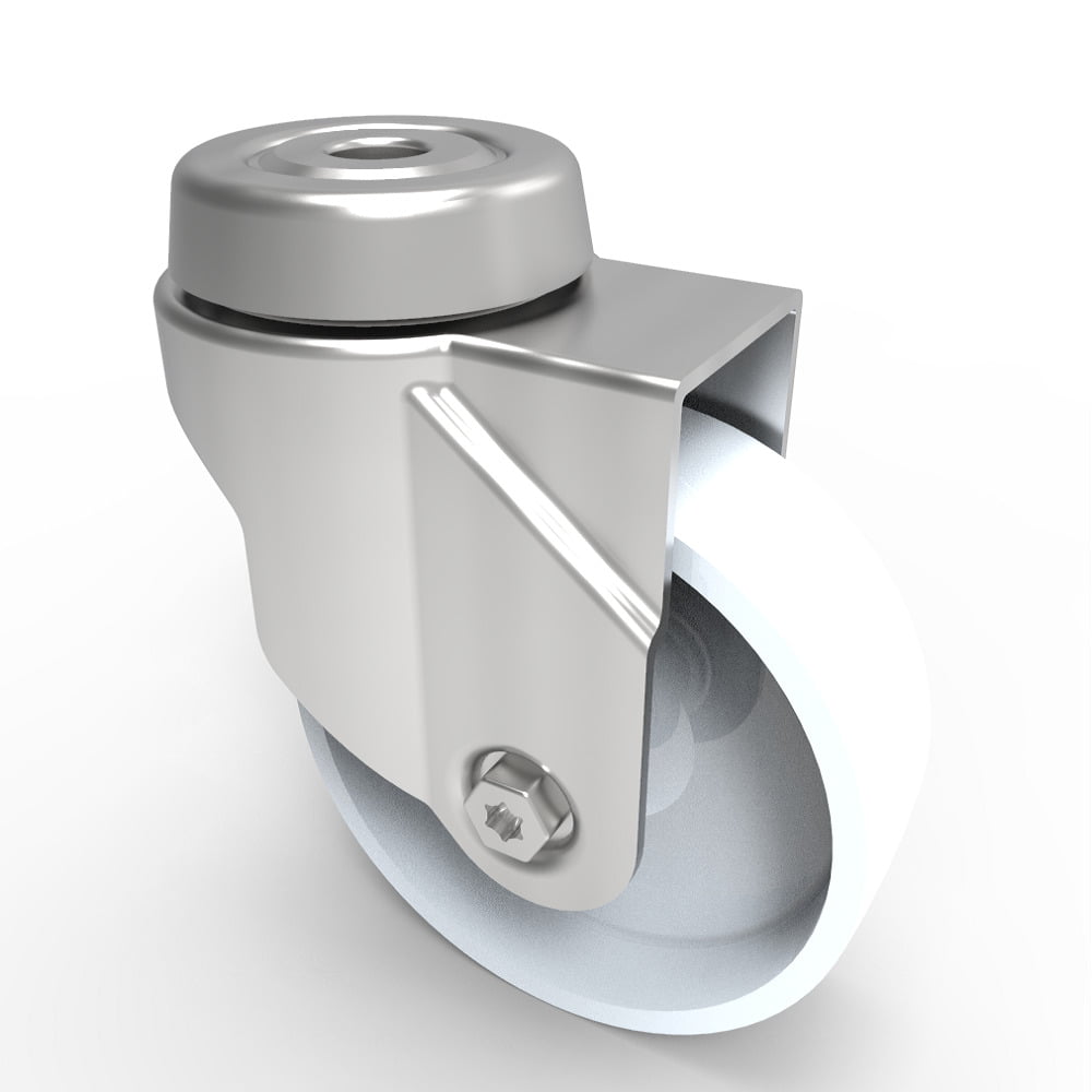 Nylon Bolt Hole Swivel Castor 75mm 60kg Load