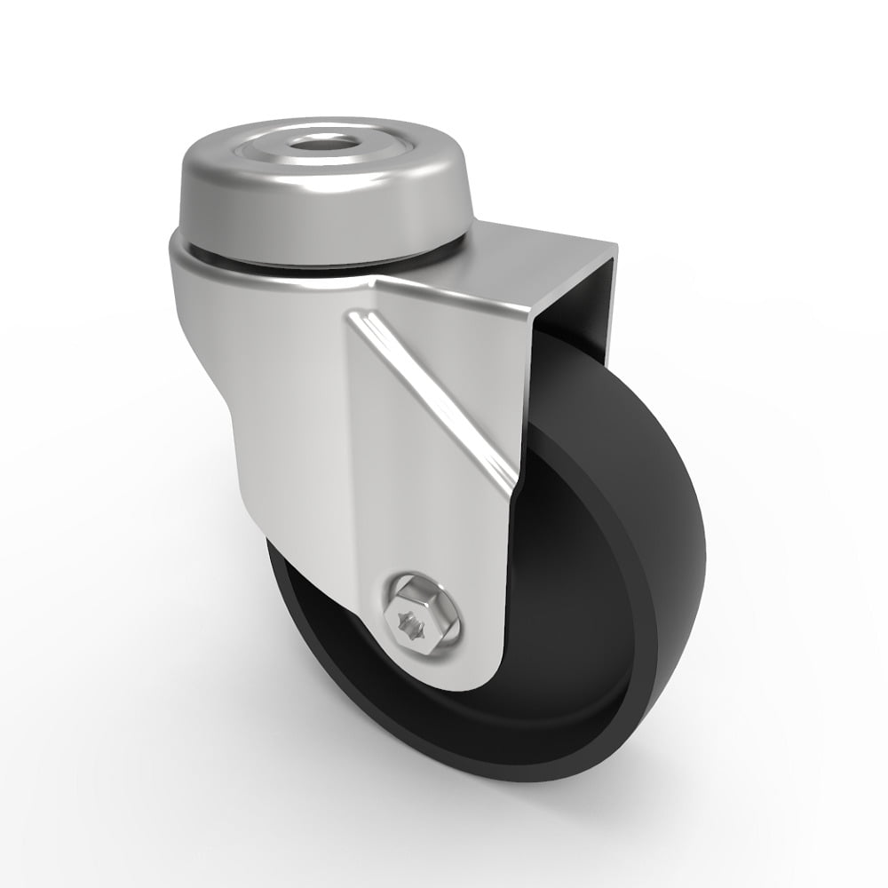 Polypropylene Bolt Hole Swivel Castor 75mm 60kg Load