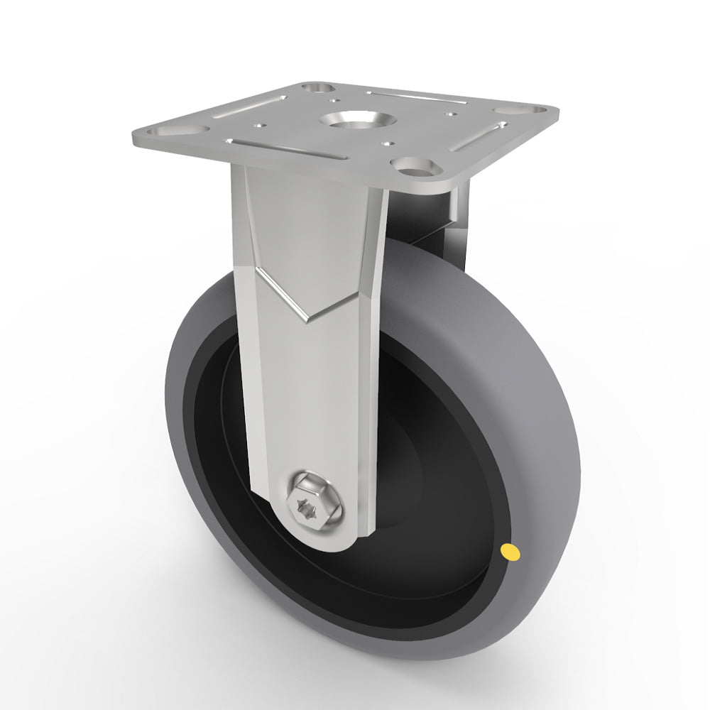 Electrically Conductive Rubber Plate Fixed Castor 125mm 80kg Load