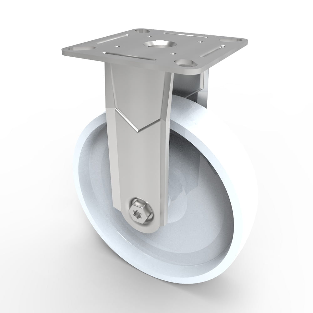 Nylon Plate Fixed Castor 100mm 70kg Load