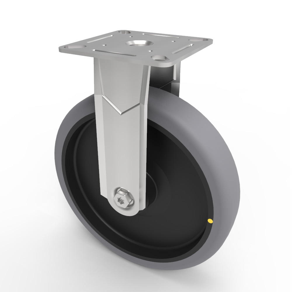 Electrically Conductive Rubber Plate Fixed Castor 125mm 80kg Load