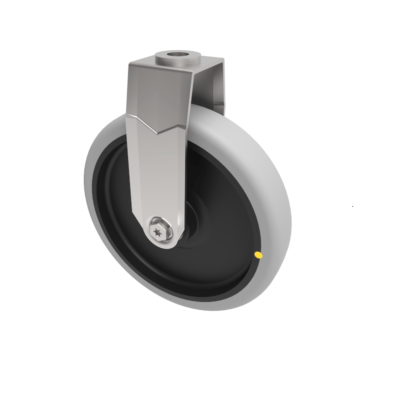 Electrically Conductive Rubber Bolt Hole Fixed Castor 125mm 80kg Load