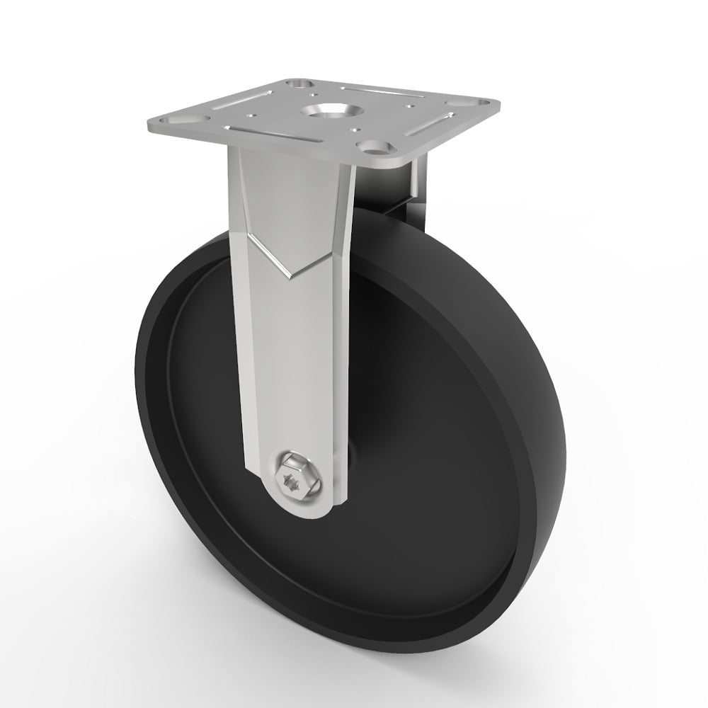 Polypropylene Plate Fixed Castor 125mm 80kg Load