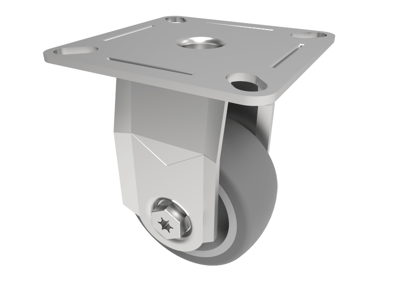 Rubber Fixed Castor Plate 50mm 50kg