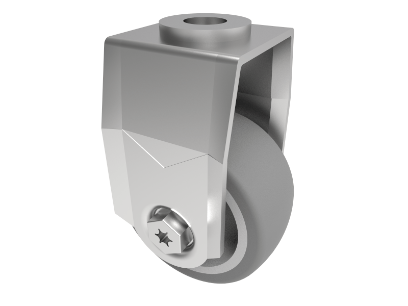 Rubber Fixed Castor Bolt Hole 125mm 100kg