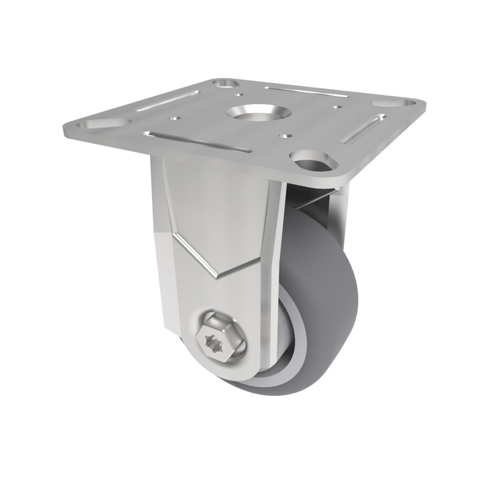 Grey Rubber Plate Fixed Castor 50mm 50kg Load