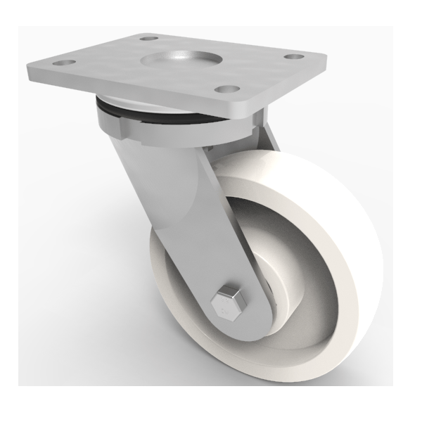 Nylon Plate Swivel Castor 125mm 750kg Load