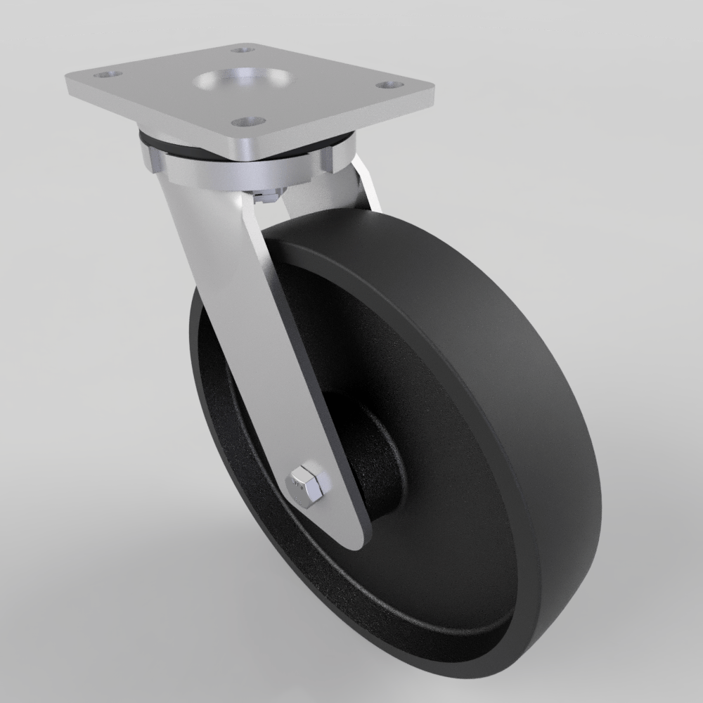 Cast Iron Plate Swivel Castor 250mm 1250kg Load