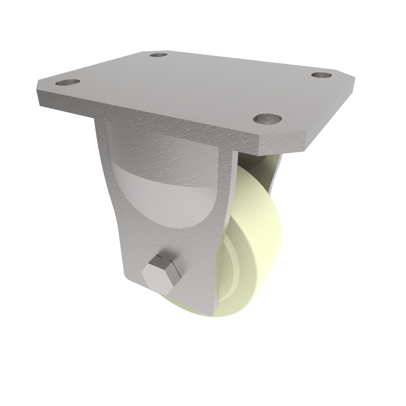 Nylon Plate Fixed Castor 125mm 1400kg Load