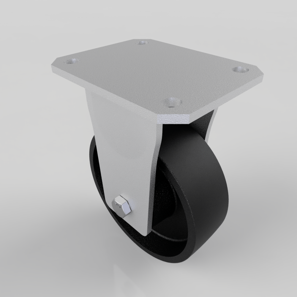 Cast Iron Plate Fixed Castor 150mm 910kg Load