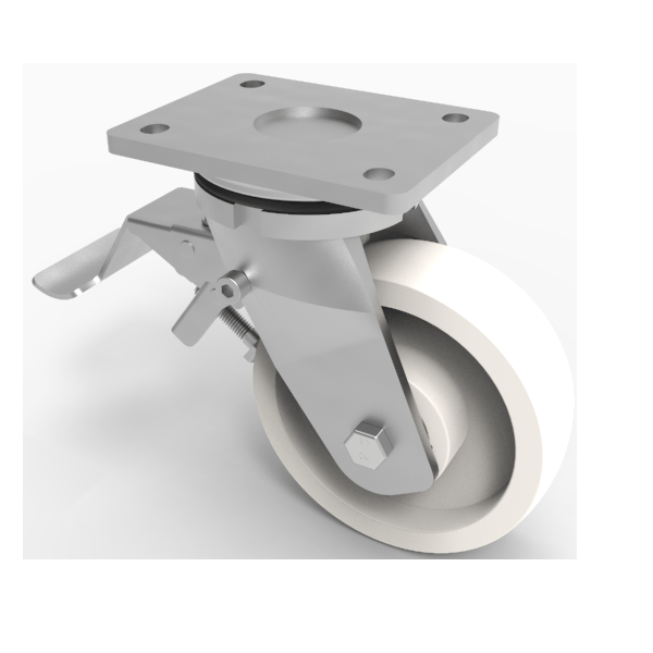 Nylon Plate Swivel Castor Brake150mm 1000kg Load