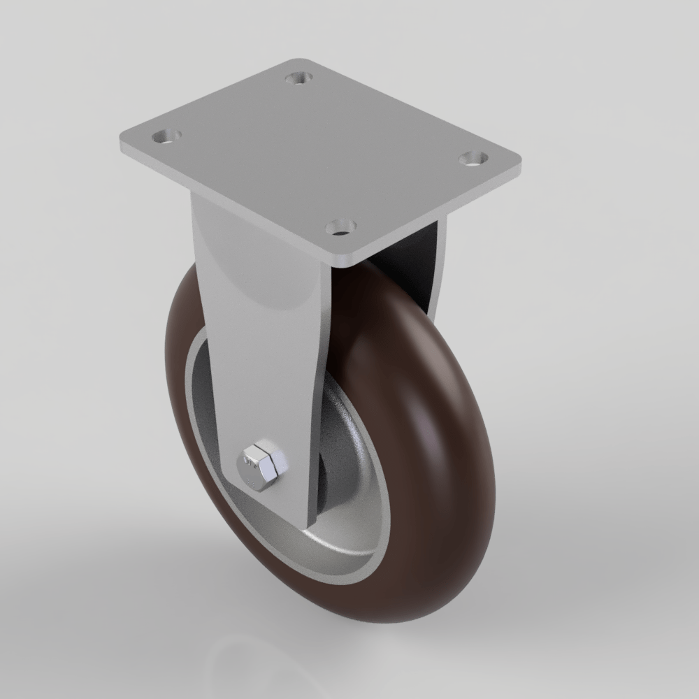 Ergonomic Polyurethane Plate Fixed Castor 200mm 775kg Load