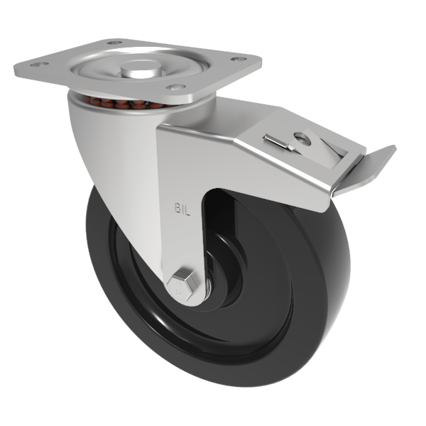 Phenolic Plate Swivel Castor Brake 150mm 540kg Load