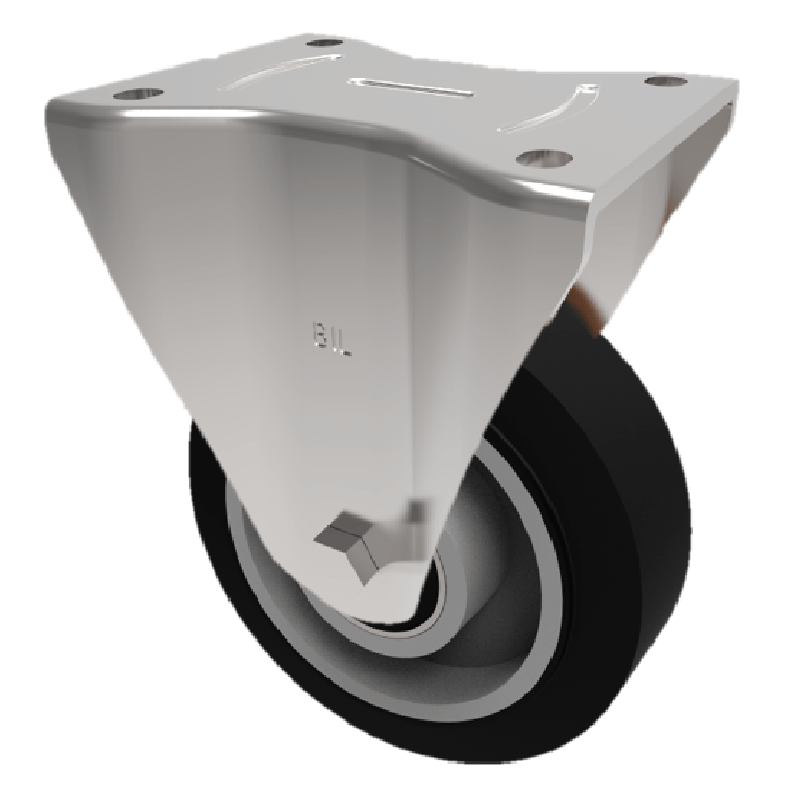 Elastic Speed Rubber on Cast Iron Plate Fixed Castor 150mm 400kg Load