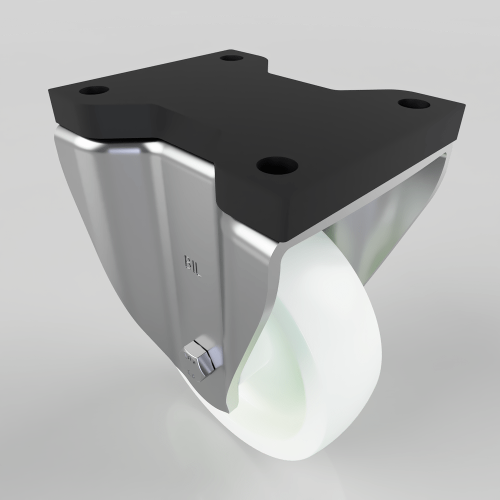 White Nylon Fixed Plate Castor 150mm 700kg