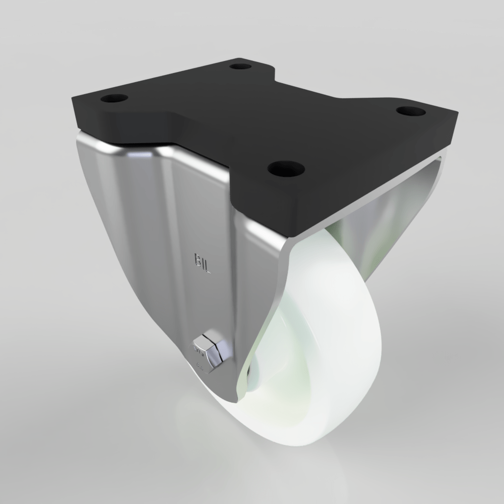 White Nylon Fixed Plate Castor 150mm 700kg