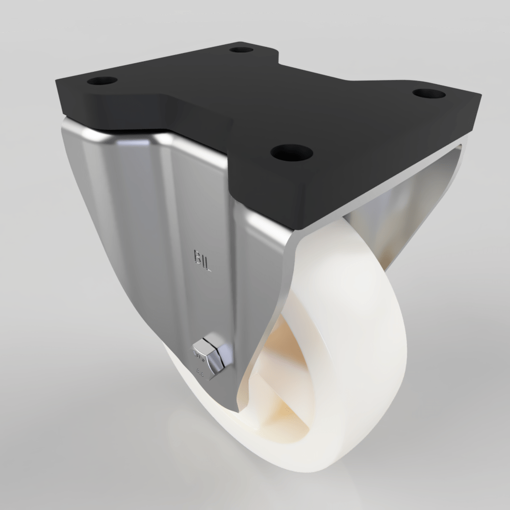 White Nylon Fixed Plate Castor 160mm 600kg