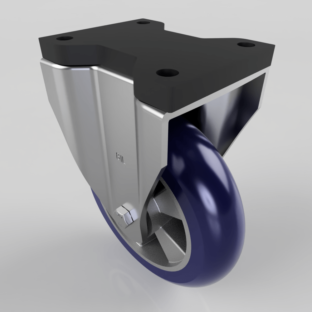 Blue Speed Polyurethane Fixed Plate Castor 200mm 700kg