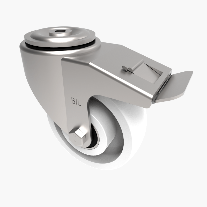 Nylon Bolt Hole Swivel Castor Brake 125mm 400kg Load