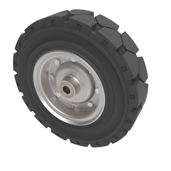 Black Elastic Speed Rubber 400mm Ball Bearing Wheel 950kg Load