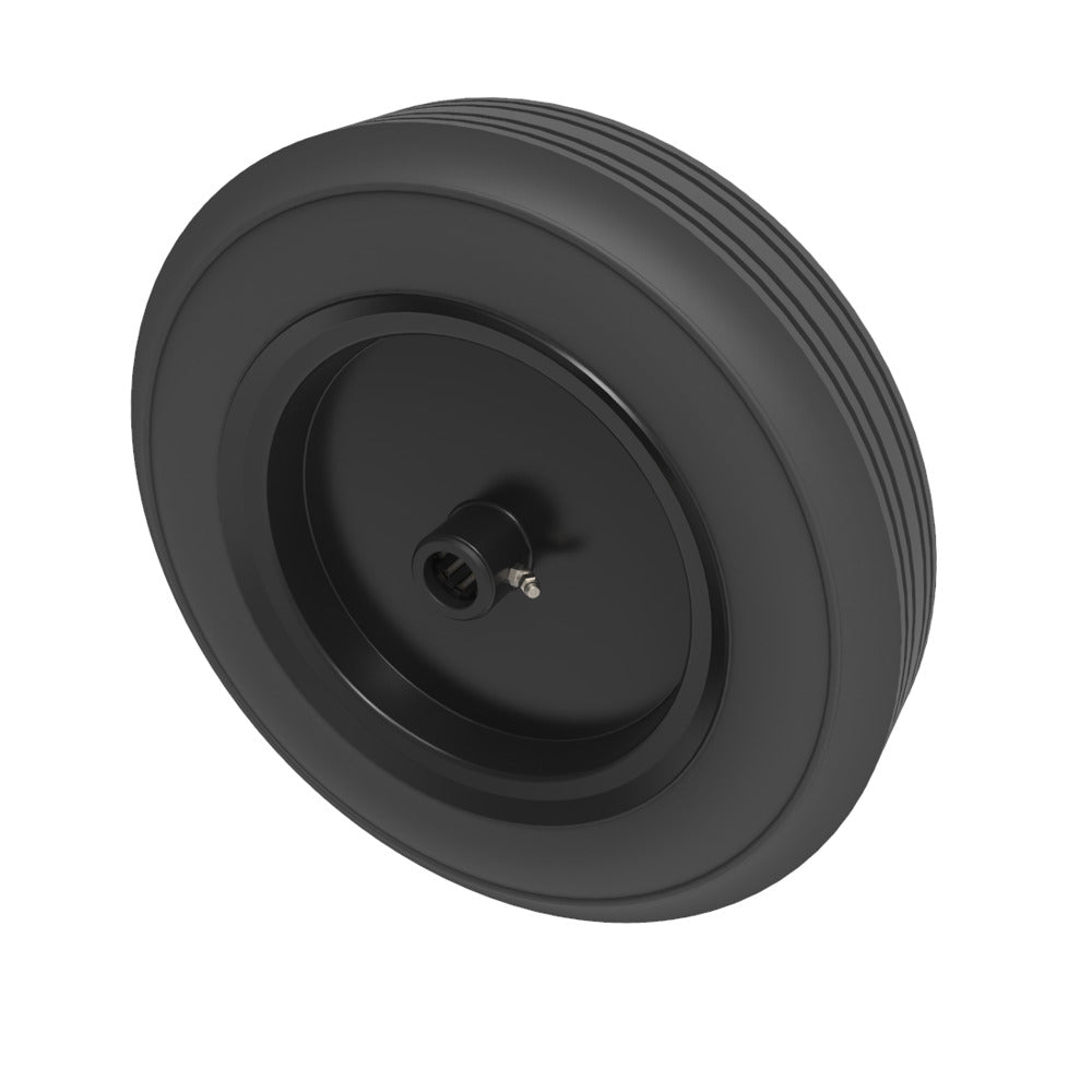 Black Rubber Pressed Steel 355mm Roller Bearing Wheel 400kg Load