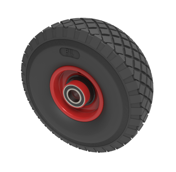 Puncture Proof Polyurethane 260mm Ball Bearing Wheel 150kg Load