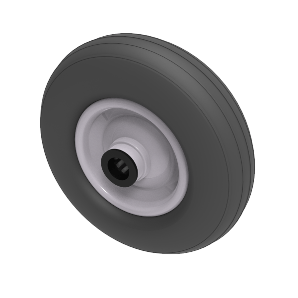 Puncture Proof Polyurethane 200mm Roller Bearing Wheel 75kg Load