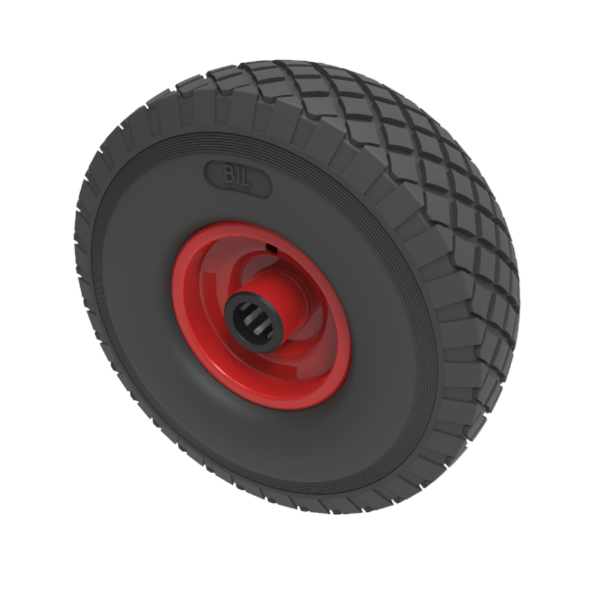 Puncture Proof Polyurethane 260mm Roller Bearing Wheel 100kg Load