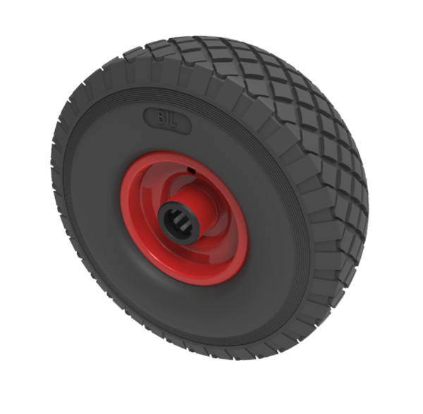 Puncture Proof Polyurethane 260mm Roller Bearing Wheel 150kg Load