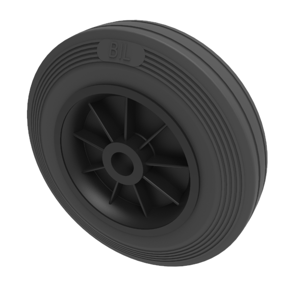 Black Rubber 250mm Plain Bearing 275kg Load