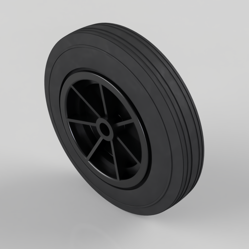 Black Rubber 355mm Plain Bearing 300kg Load