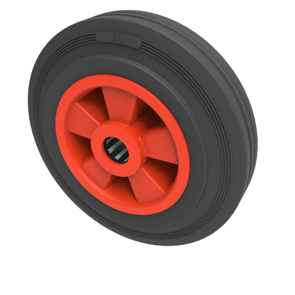 Black Rubber 200mm Roller Bearing 205kg Load