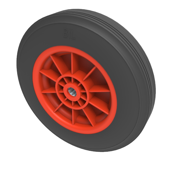 Black Rubber 355mm Roller Bearing 300kg Load