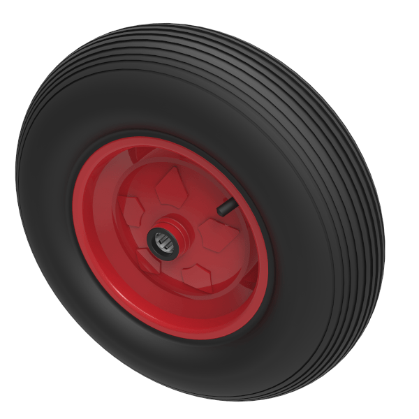 Pneumatic 400mm Roller Bearing Wheel 300kg Load