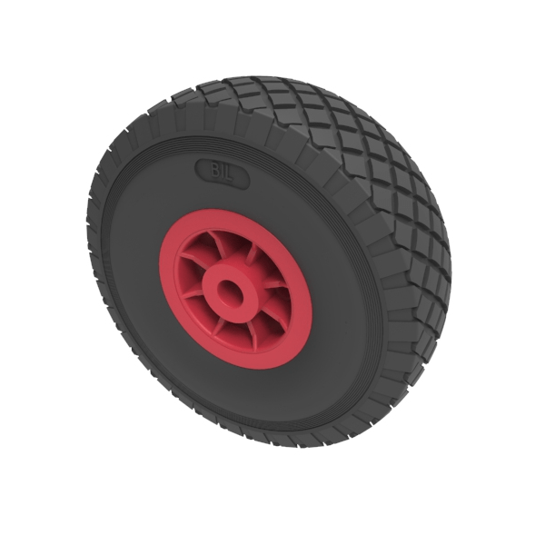 Puncture Proof Polyurethane 260mm Plain Bearing Wheel 150kg Load