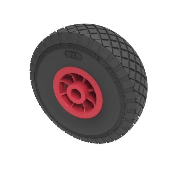 Puncture Proof Polyurethane 260mm Plain Bearing Wheel 100kg Load