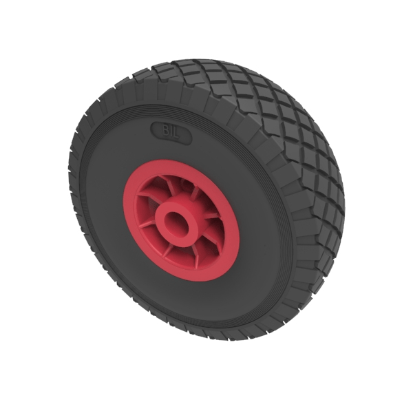 Puncture Proof Polyurethane 260mm Plain Bearing Wheel 100kg Load