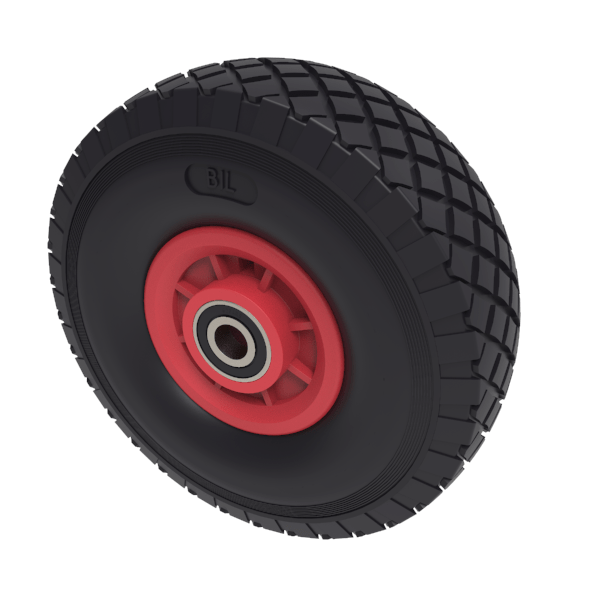 Puncture Proof Polyurethane 260mm Ball Bearing Wheel 150kg Load