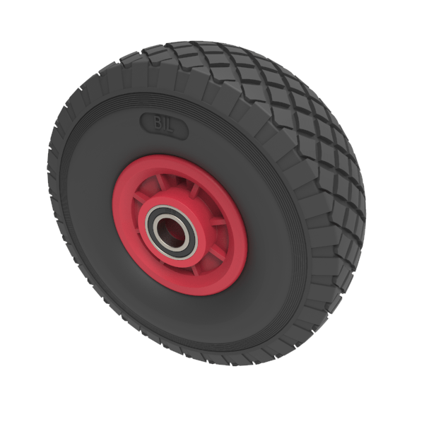 Puncture Proof Polyurethane 260mm Ball Bearing Wheel 150kg Load