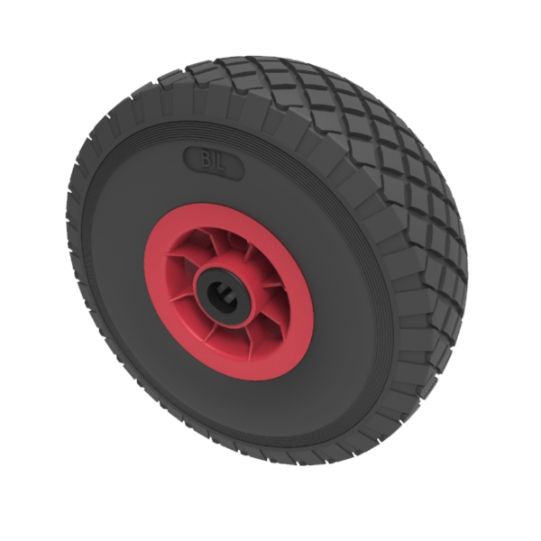 Puncture Proof Polyurethane 260mm Roller Bearing Wheel 150kg Load
