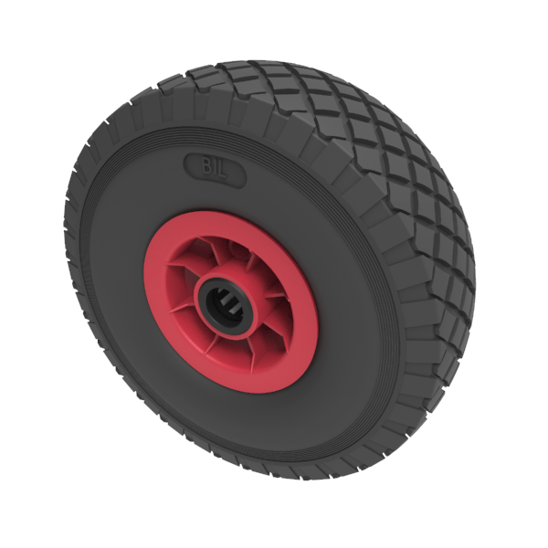 Puncture Proof Polyurethane 260mm Roller Bearing Wheel 100kg Load