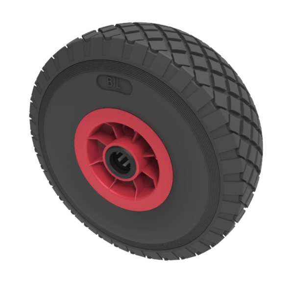 Puncture Proof Polyurethane 260mm Roller Bearing Wheel 150kg Load