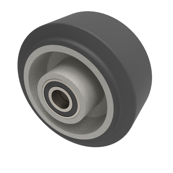 Elastic Rubber on Aluminium 100mm Ball Bearing Wheel 250kg Load