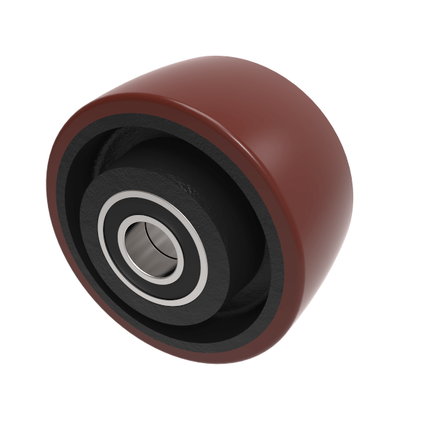 Polyurethane Cast Iron 125mm Ball Bearing Wheel 400kg Load