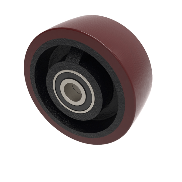Polyurethane Cast Iron 125mm Ball Bearing Wheel 500kg Load