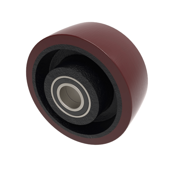 Polyurethane Cast Iron 125mm Ball Bearing Wheel 500kg Load