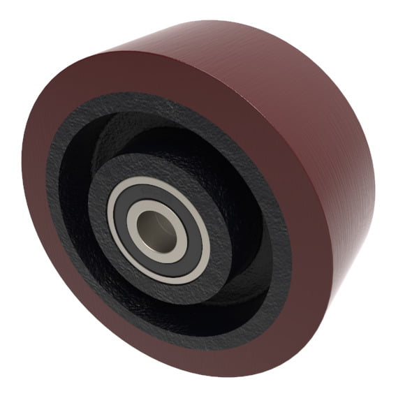 Polyurethane Cast Iron 150mm Ball Bearing Wheel 1000kg Load