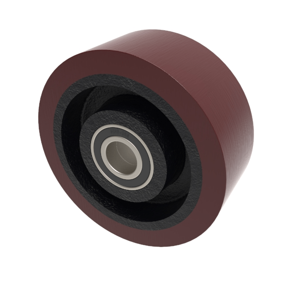 Polyurethane Cast Iron 150mm Ball Bearing Wheel 1000kg Load